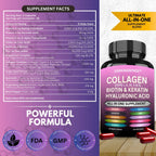Darkingwings Multi Collagen Pills - Complejo de Colágeno con Biotina, Keratina y Ácido Hialurónico