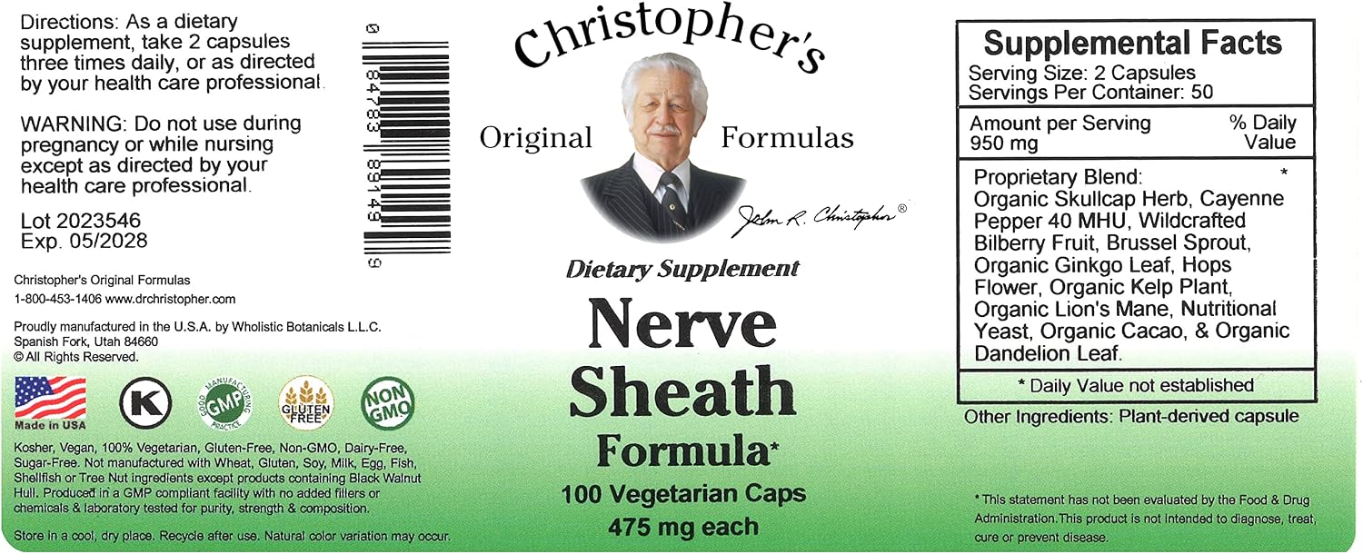 Christopher's Original Formulas Nerve Sheath Formula Capsule 100 ct.
