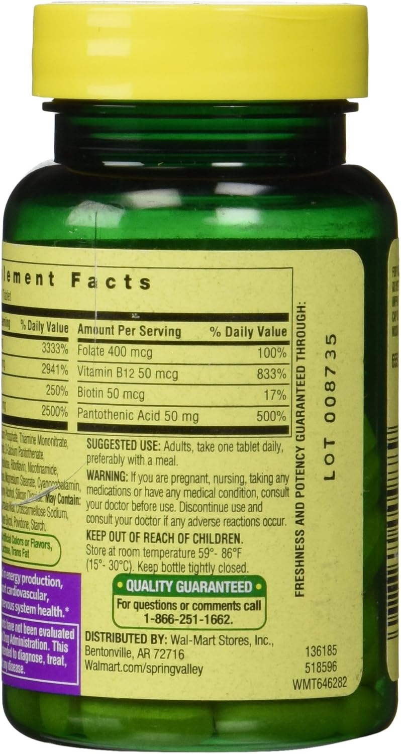 Spring Valley B-Complex B50, Extended Release, 60 Tablets