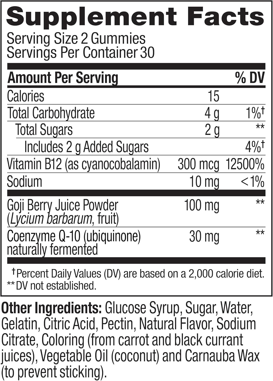 OLLY Daily Energy Gominolas de Energía, Sin Cafeína, B12, CoQ10, 60 unidades