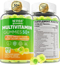 Multivitamínico para Hombres 50+ Sin Azúcar con Omega-3, CoQ10, D3K2, Calcio, Magnesio, Zinc y Vitaminas A, C y E - 60 Gomitas