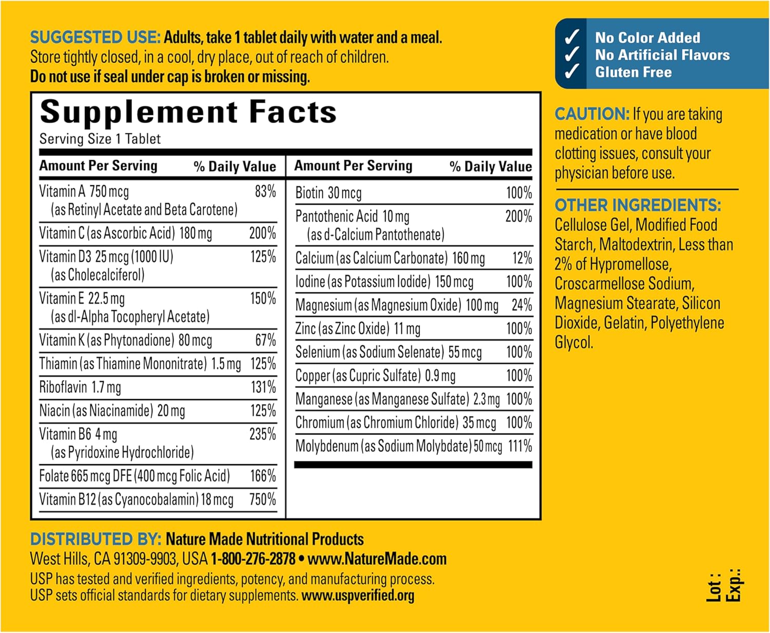 Nature Made Multivitamin for Him - 90 Comprimidos