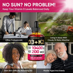 5-in-1 Vitamin D3 K2 Drops - 10000 UI D3 y 200 mcg K2 (MK-7) con Magnesio, Zinc y MCT Oil