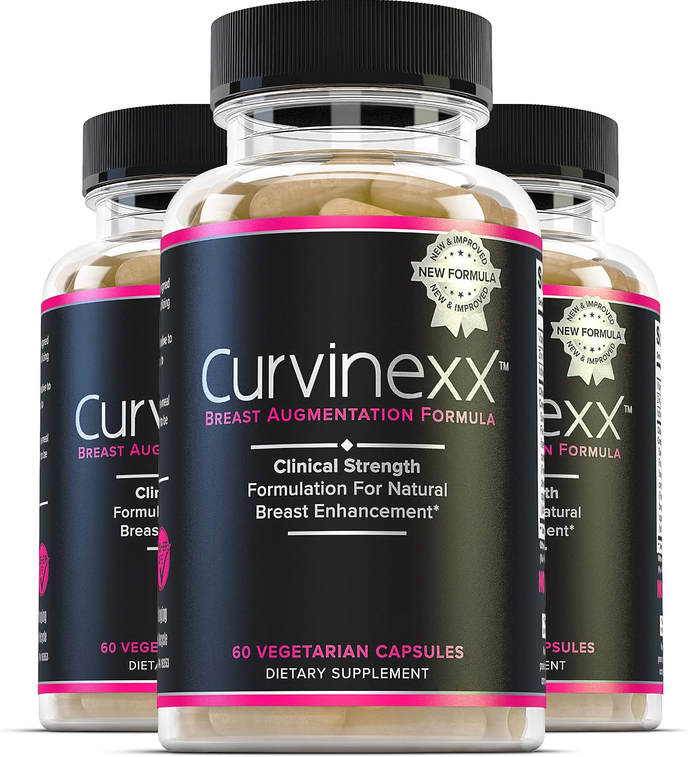 Curvinexx Suplemento Natural para el Realce y Firmeza del Busto (3 Botellas)