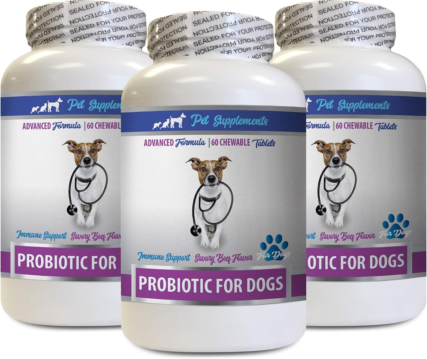 Probióticos para Perros - Elimina el Mal Aliento y los Gases - Salud Digestiva e Inmunitaria - 180 Cápsulas