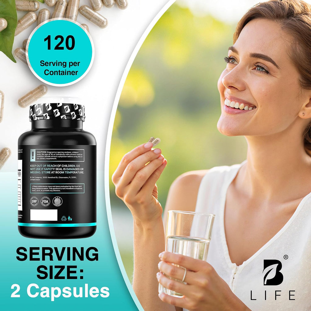 Cápsulas de Lion's Mane – Memoria, Enfoque y Claridad – Suplemento Nootrópico con Ashwagandha, Tiamina (B1), Magnesio L-Treonato – 240 Cápsulas