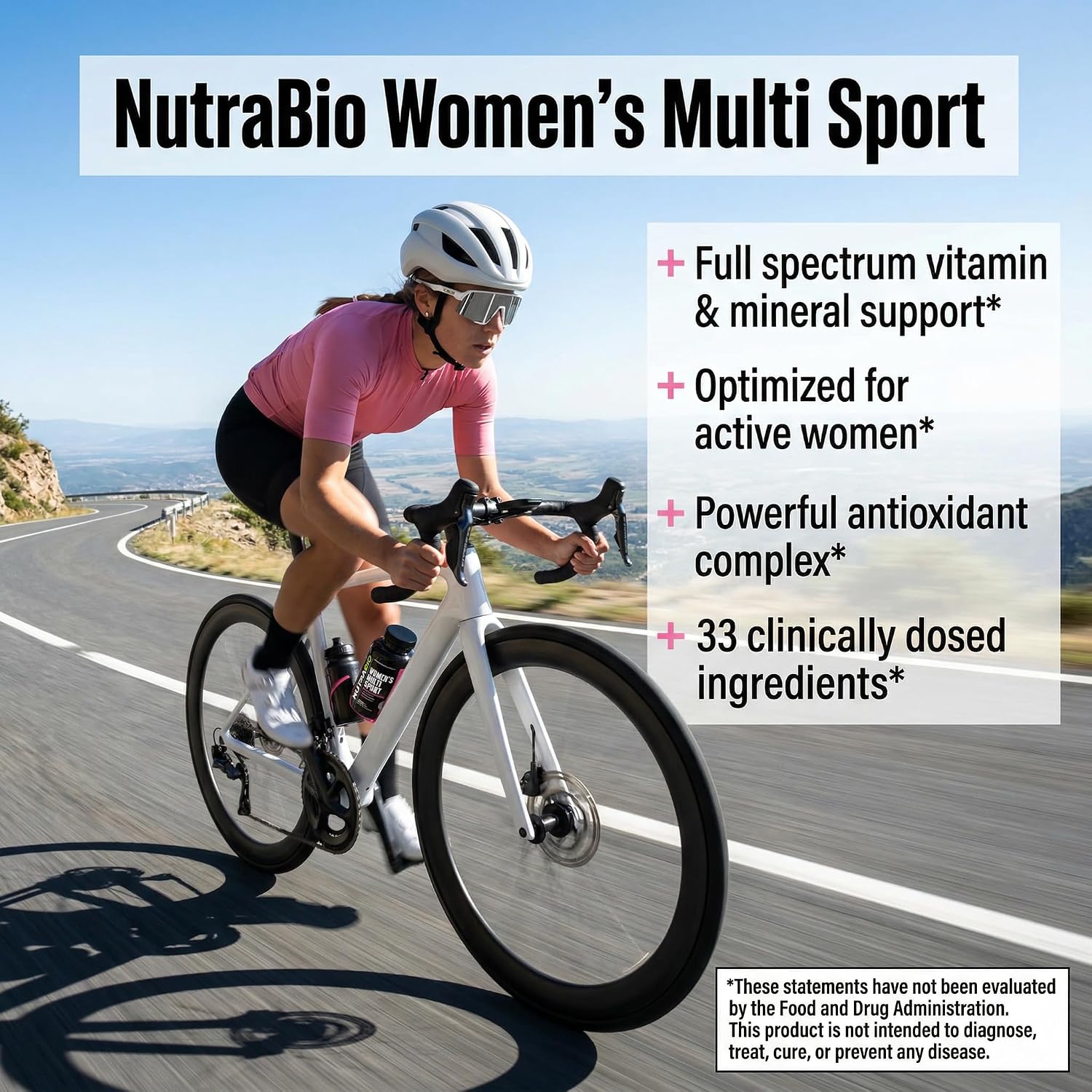 NutraBio MultiSport para Mujeres - Multivitamínico Completo con 33 Vitaminas y Minerales