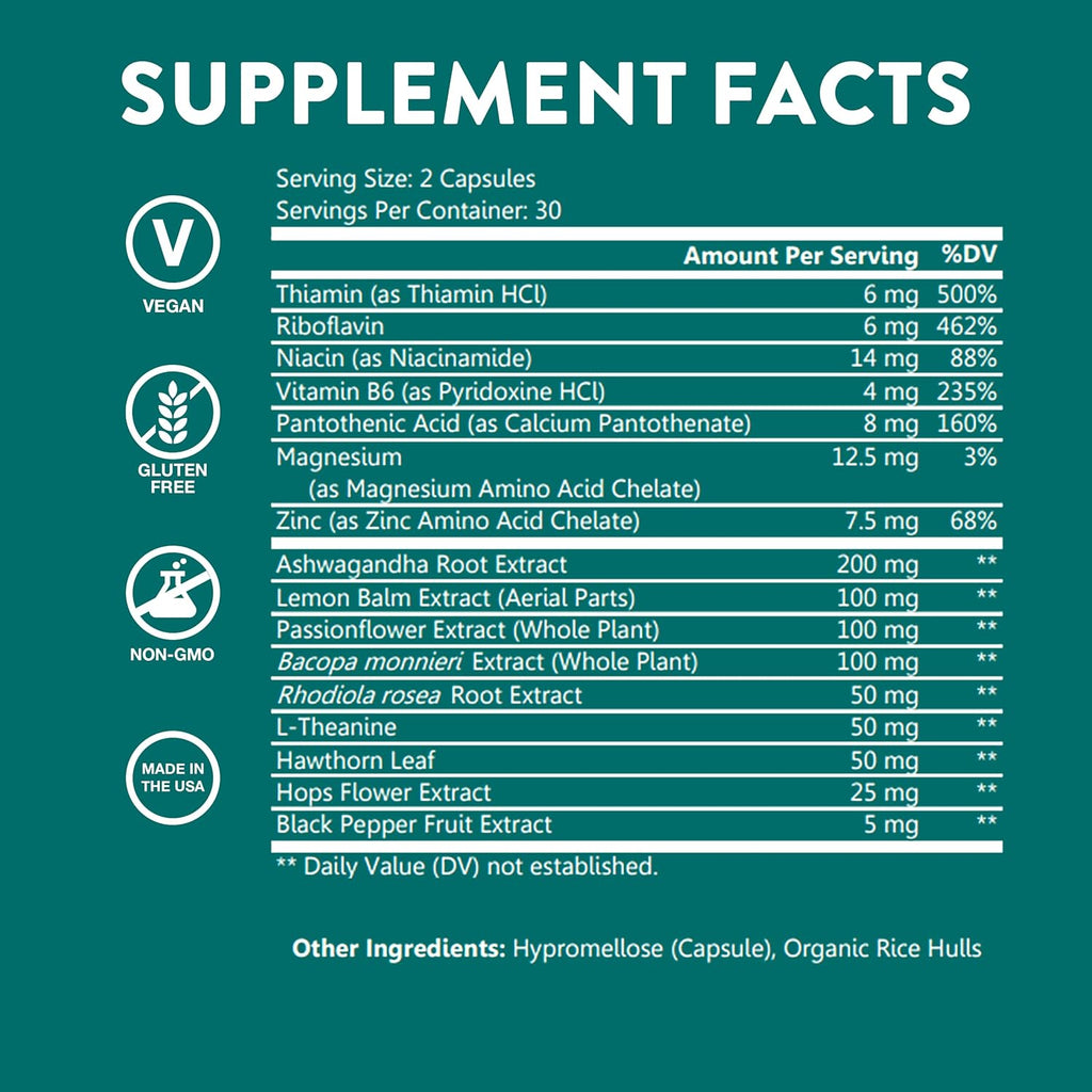 WellPath Zen – Complemento alimenticio para el estrés y el estado de ánimo | Ashwagandha, Rhodiola, L-teanina, Melisa | Cápsulas veganas, 60 unidades