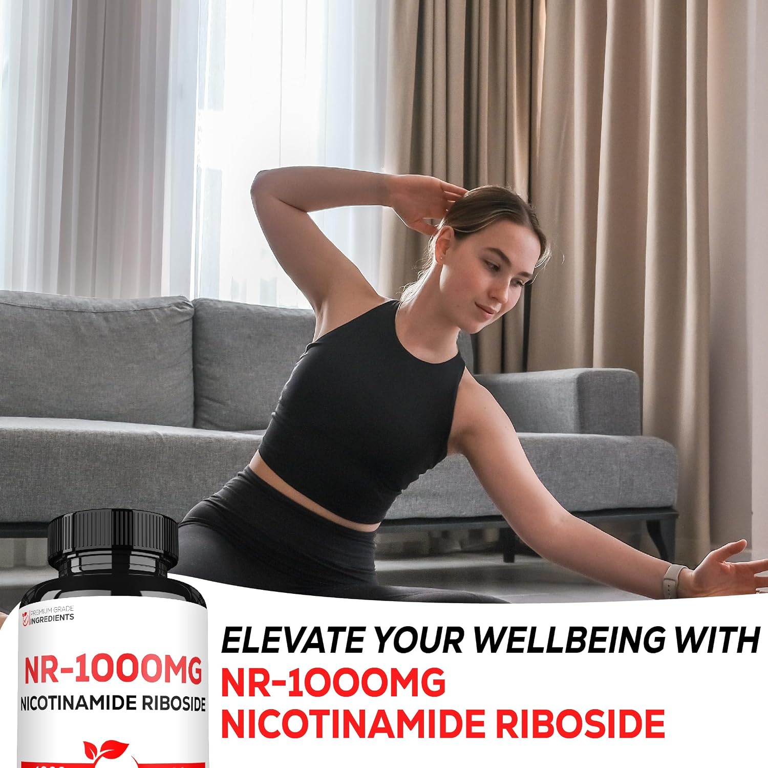 Satoomi NAD Nicotinamida Ribósido - Suplemento NR 1000mg - 60 Cápsulas (30 Días)