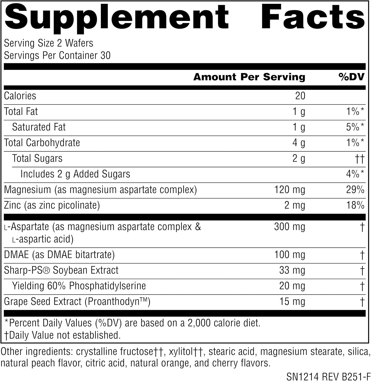 Source Naturals Attentive Child - Cognitive Support for Kids with DMAE, Magnesium, Zinc & Grape Seed Extract - 60 Chewable Wafers