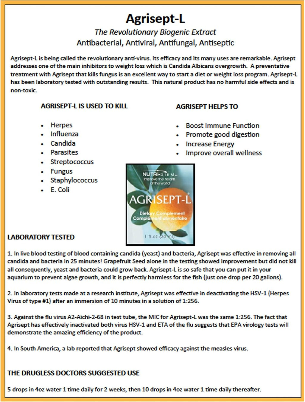 Agrisept-L / Agrumax - Complemento Alimenticio en Cápsulas