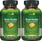 Irwin Naturals Brain Awake - Enfoque y Concentración - 60 Cápsulas Blandas Líquidas