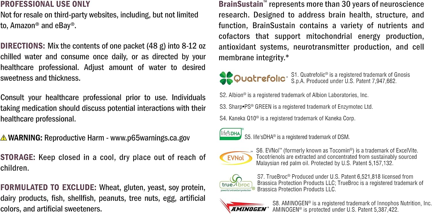 XYMOGEN BrainSustain - 19 g Proteína de Guisante y Arroz - Apoyo a la Salud Cerebral - Sin Gluten, Sin Lácteos y No GMO - Sabor Vainilla Delight - 10 Porciones