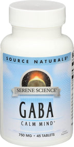 Source Naturals Serene Science GABA, 750 mg – 45 Comprimidos