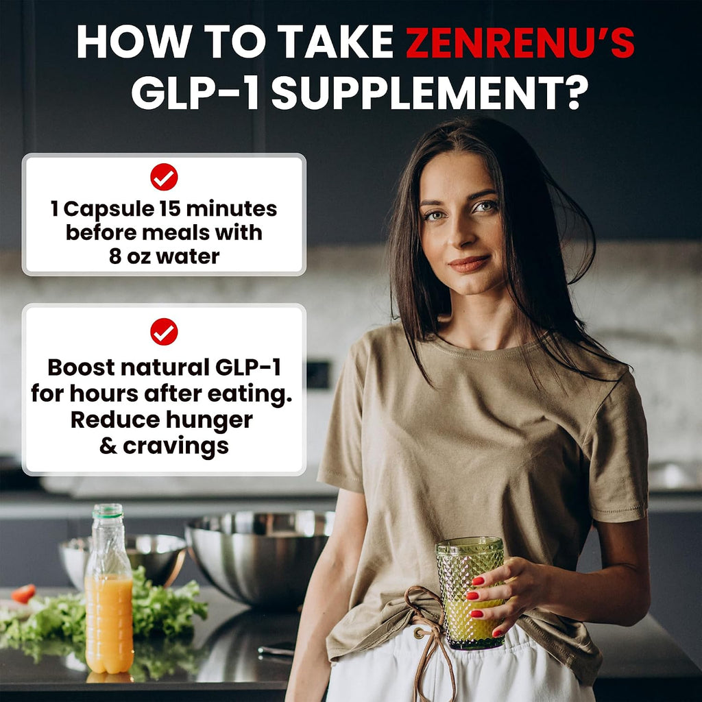 Zenrenu GLP-1 Supplement para Mujeres – 60 Cápsulas Veganas con Berberina y Akkermansia