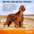 Pet MD Omega Bites de Salmón para Perros - Suplemento de Omega 3 y 6 con DHA y EPA - 60 Masticables