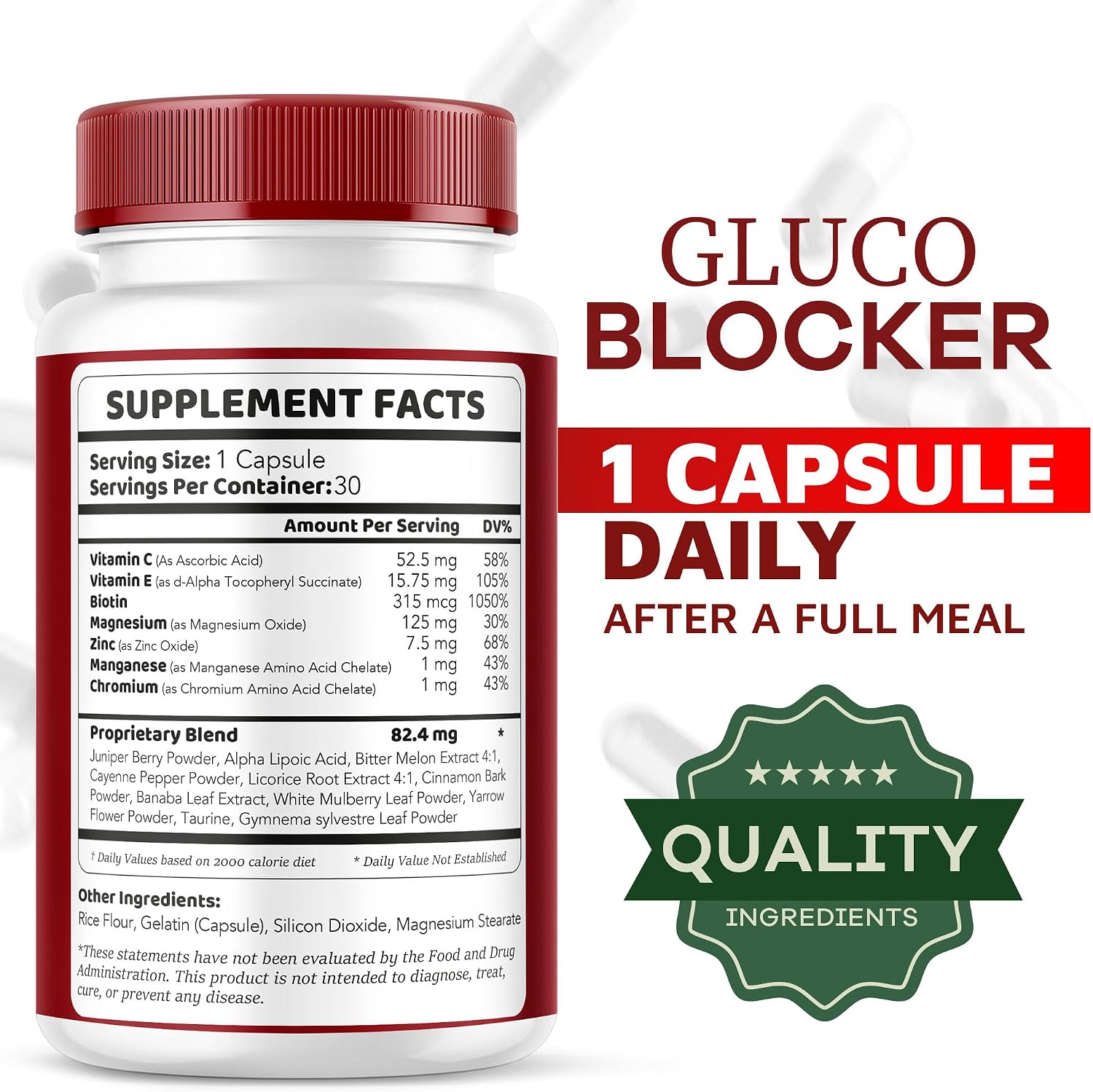 GlucoBlocker, 60 Cápsulas – Fórmula Premium de Vitaminas Naturales