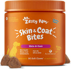 Zesty Paws Omega 3 Fish Oil for Dogs - Complemento para Perros con Sabor a Pollo (250 Chews)