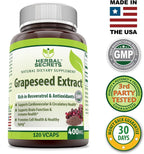 Herbal Secrets Extracto de Semilla de Uva 400 mg - 120 Cápsulas Vegetales (Pack de 2)