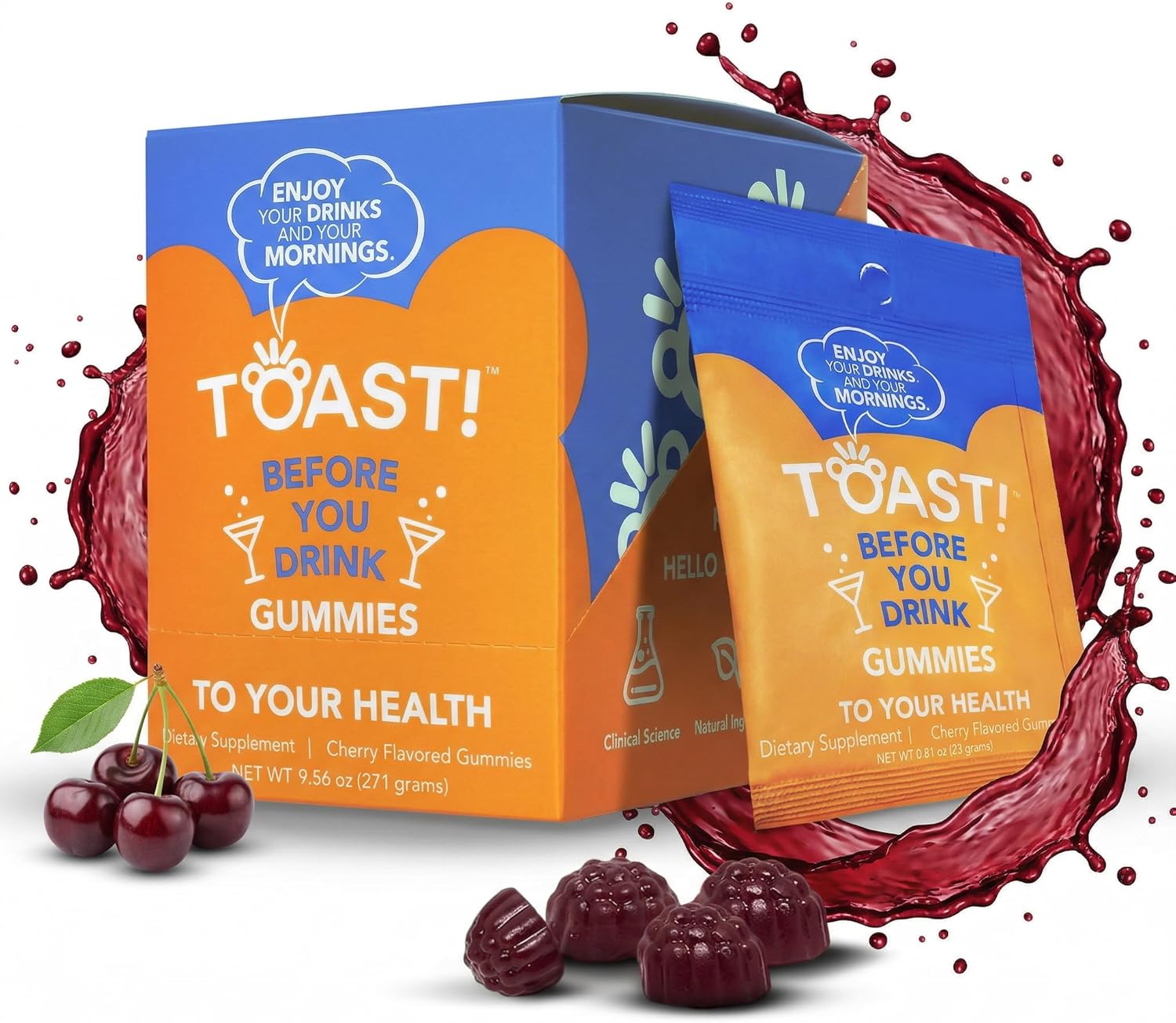 Toast! Before You Drink Gummies – Apoyo Hepático y Recuperación – 10 Paquetes
