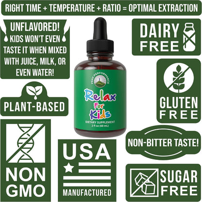 Peak Performance Kids Calm Gotas Calmantes para Niños - Ayuda para la Relajación y el Sueño - Sin Sabor, Sin Azúcar, Vegano – Image 8