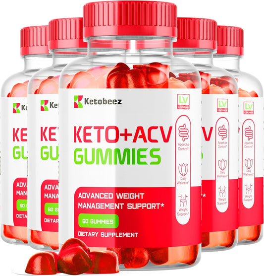 Ketobeez ACV Gummies - Pack de 5 frascos (60 gominolas por frasco)