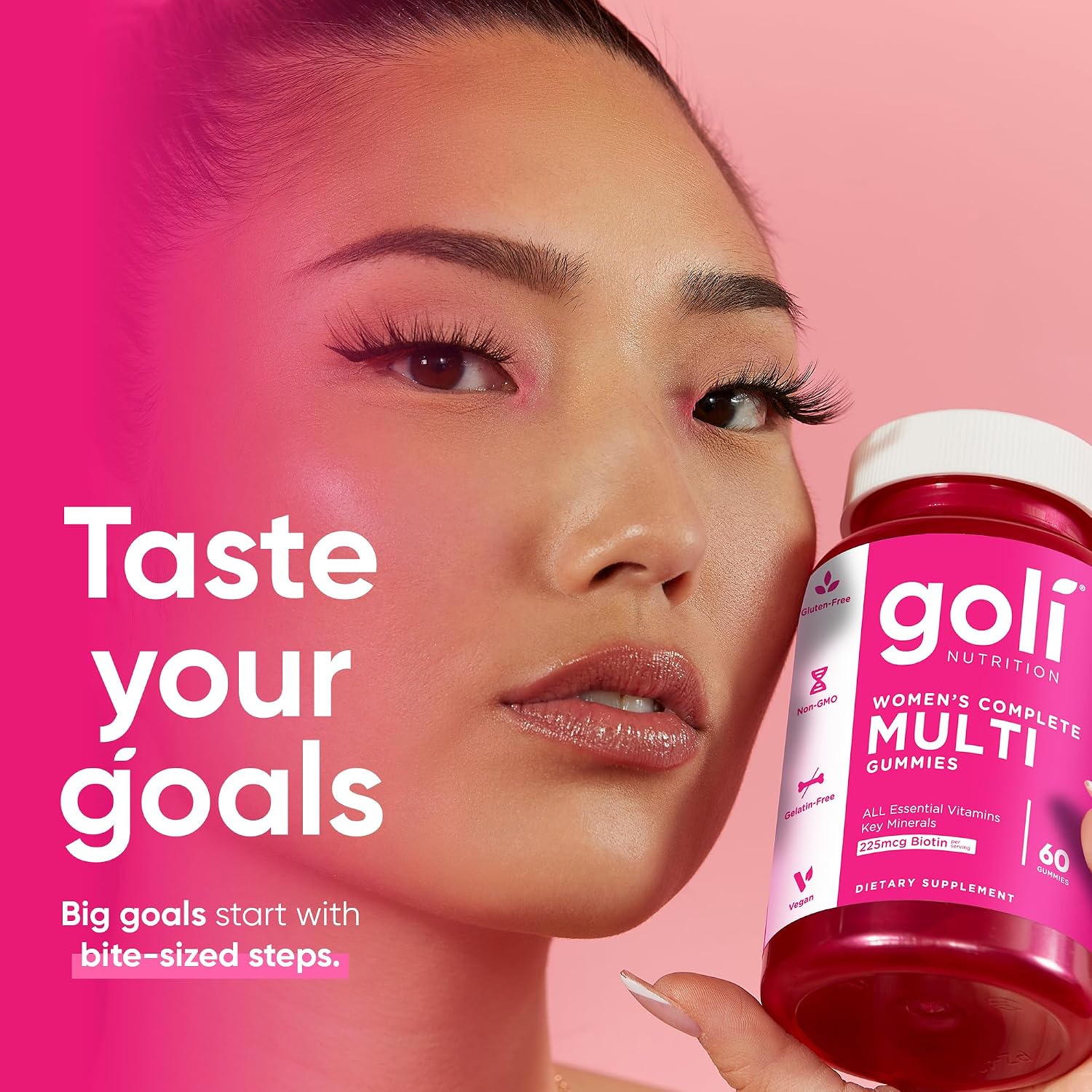 Goli Women's Multi Gummies - Multivitamínico Diario Completo para Mujeres con 13 Vitaminas Esenciales, Biotina, Zinc - Vegano, Sin Gluten - 60 Gominolas (Paquete de 2)