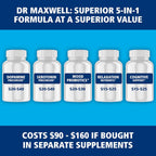 Dr. Maxwell Serotonina y Dopamina - Suplemento 5 en 1 con Probiótico para el Estado de Ánimo, Relajación y Concentración, 60 Cápsulas