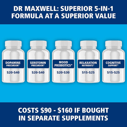 Dr. Maxwell Serotonina y Dopamina - Suplemento 5 en 1 con Probiótico para el Estado de Ánimo, Relajación y Concentración, 60 – Image 5