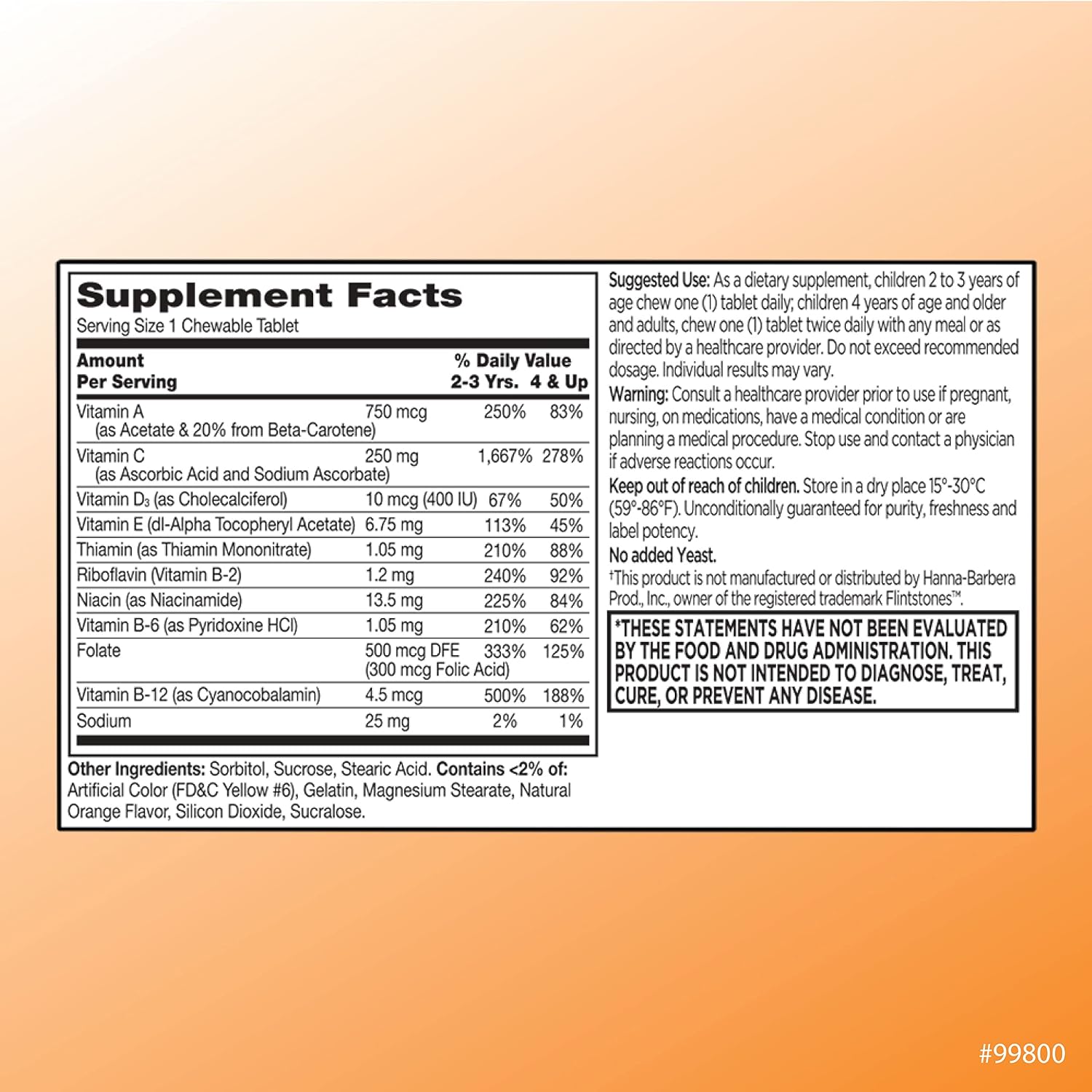 Quality Choice Multivitamínico Infantil Masticable con Vitamina C Extra - 30 Comprimidos con Forma de Animal Sabor Naranja