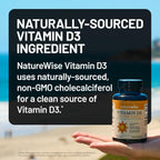 NatureWise Vitamin D3 5000 IU (125 mcg) 90 Capsules - Immune, Muscle & Bone Support, Gluten-Free