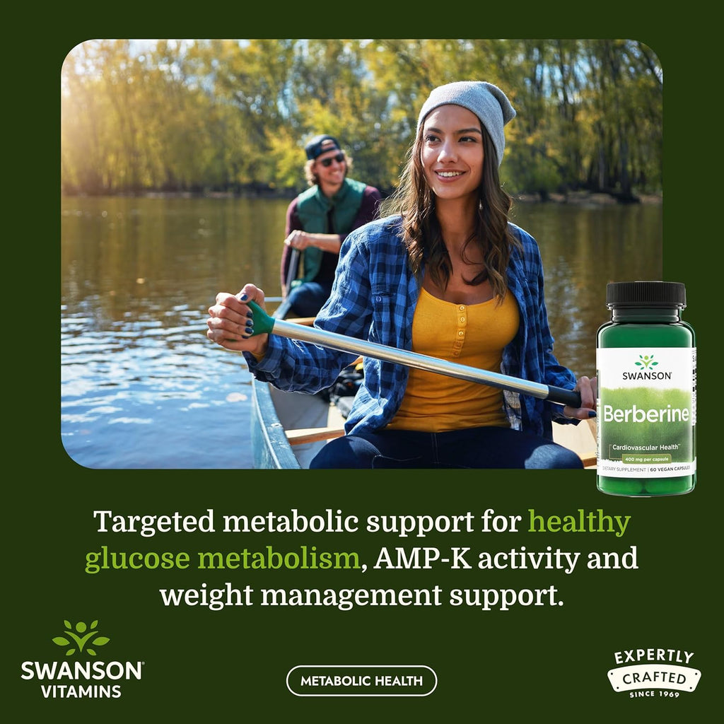 Swanson Berberine HCl 400 mg - 60 Cápsulas Veganas