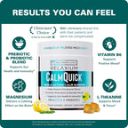 Relaxium Calm Gummies - Gominolas para la Calma, Salud Intestinal y Apoyo Inmune, con Vitamina B6, Magnesio, L-Teanina y Prebióticos, Sabor Limón, 60 unidades