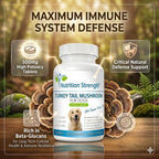 Nutrition Strength Cola de Pavo Orgánica para Perros - 500mg de Alta Potencia - Apoyo Inmunológico - Salud Celular - 120 Comprimidos Masticables