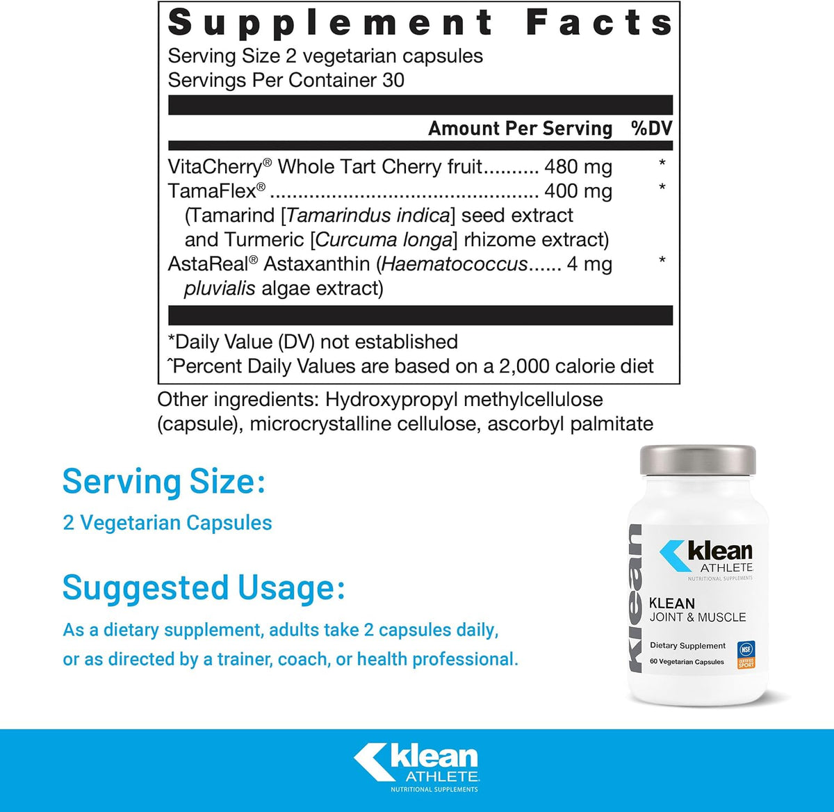 Klean Athlete Joint & Muscle | Suplemento de Origen Vegetal para Articulaciones y Músculos, 60 Cápsulas – Image 2