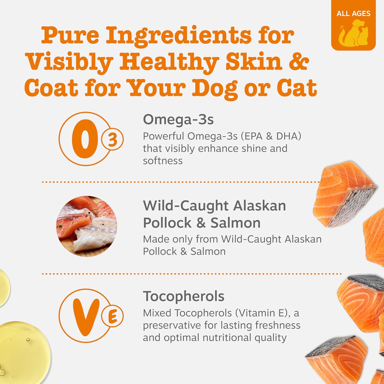 Zesty Paws Aceite de Pescado Wild Alaskan Omega-3 (Salmón y Abadejo) para Perros y Gatos - 946 ml