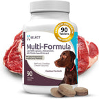 K9 Select Multivitamínico para Perros Grandes - Lignanos, Melatonina, Cardo Mariano - 90 Comprimidos Sabor Carne