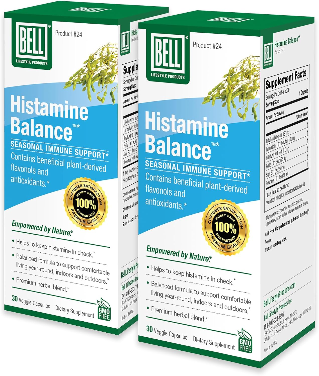 Bell Histamine Balance - Suplemento para el Equilibrio de Histamina, 60 Cápsulas Veganas