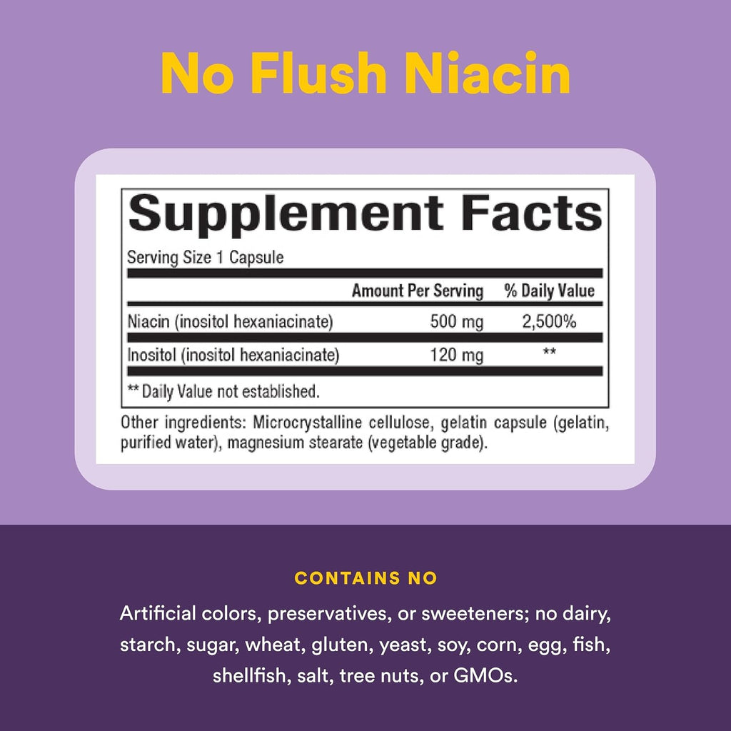 Natural Factors No Flush Niacin 500 mg, 90 Comprimidos