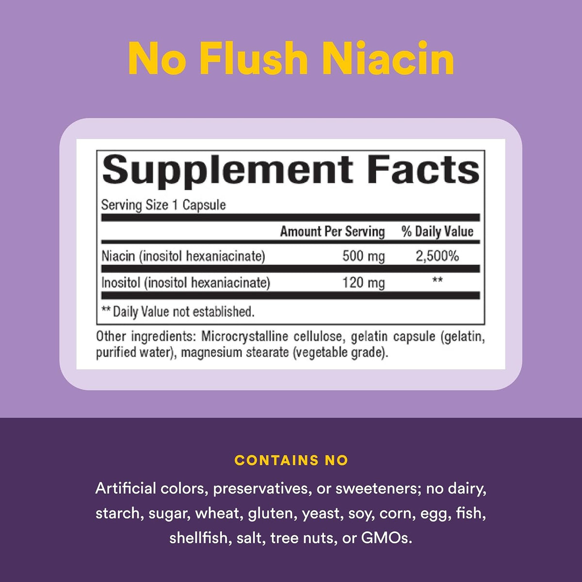 Natural Factors No Flush Niacin 500 mg, 90 – Forma sin rubor: La forma inositol hexanicotinato minimiza la – Image 4