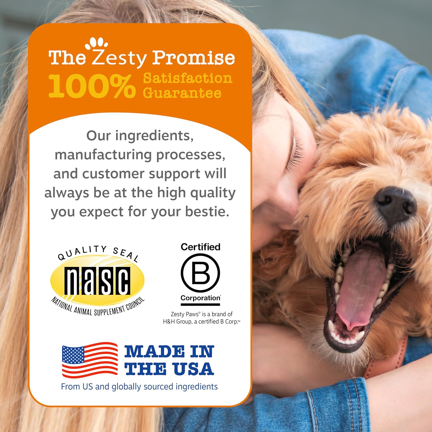 Zesty Paws Multivitamínico para Perros, Snack Masticable con Omega 3, Glucosamina y CoQ10 – 90 unidades – Sabor Bisonte