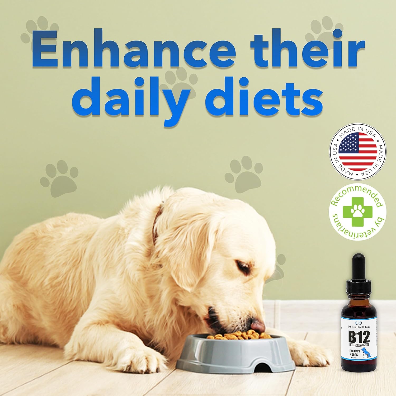 Líquido de Vitamina B-12 para Perros y Gatos - Metilcobalamina (Methyl B12) - Energía, Apetito y Estado de Ánimo