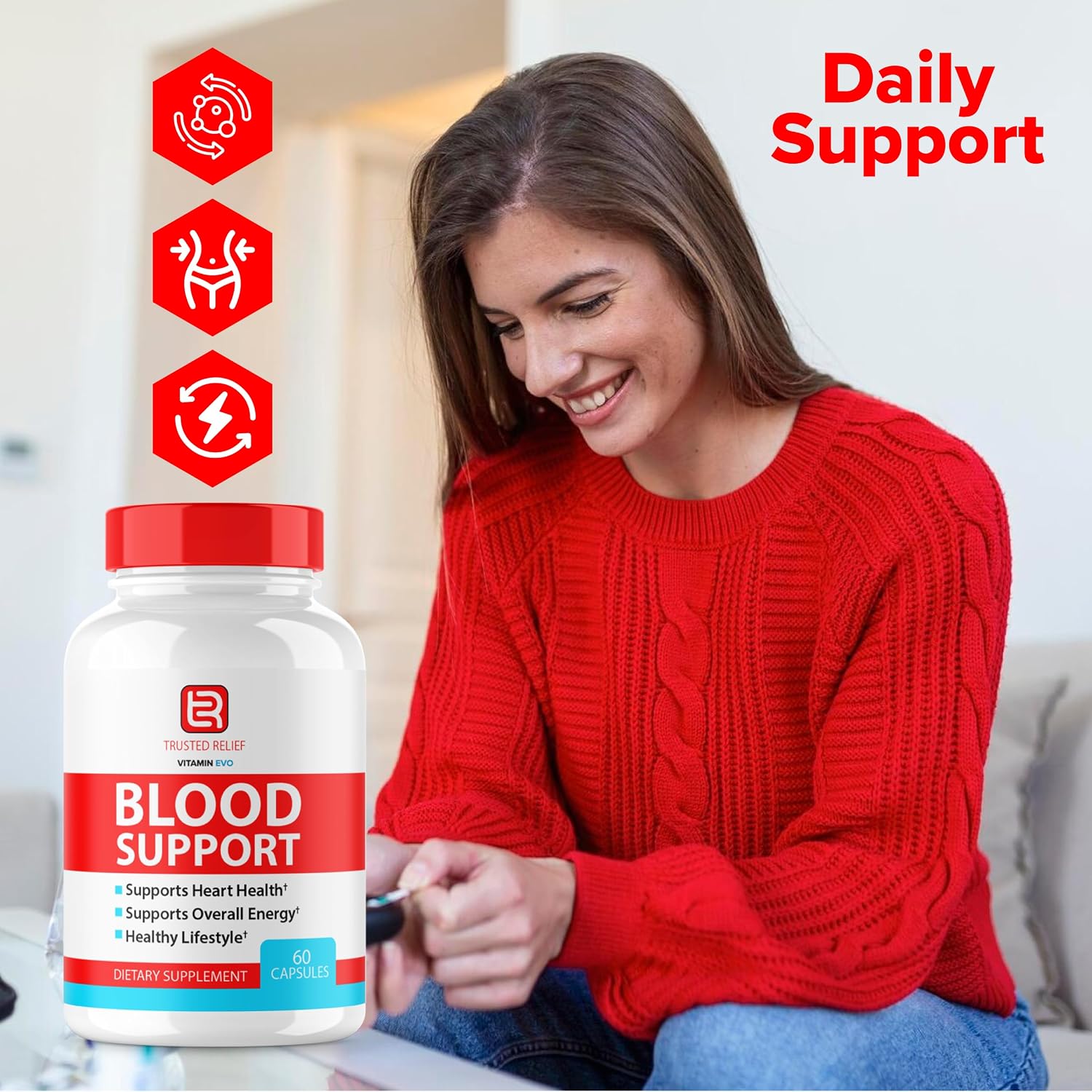 Trusted Relief Blood Support Cápsulas (2 Paquetes, 120 Cápsulas)