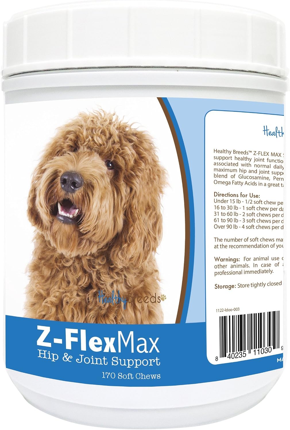 Healthy Breeds Beagle Z-Flex Max – Snacks blandos para articulaciones y cadera (170 unidades)