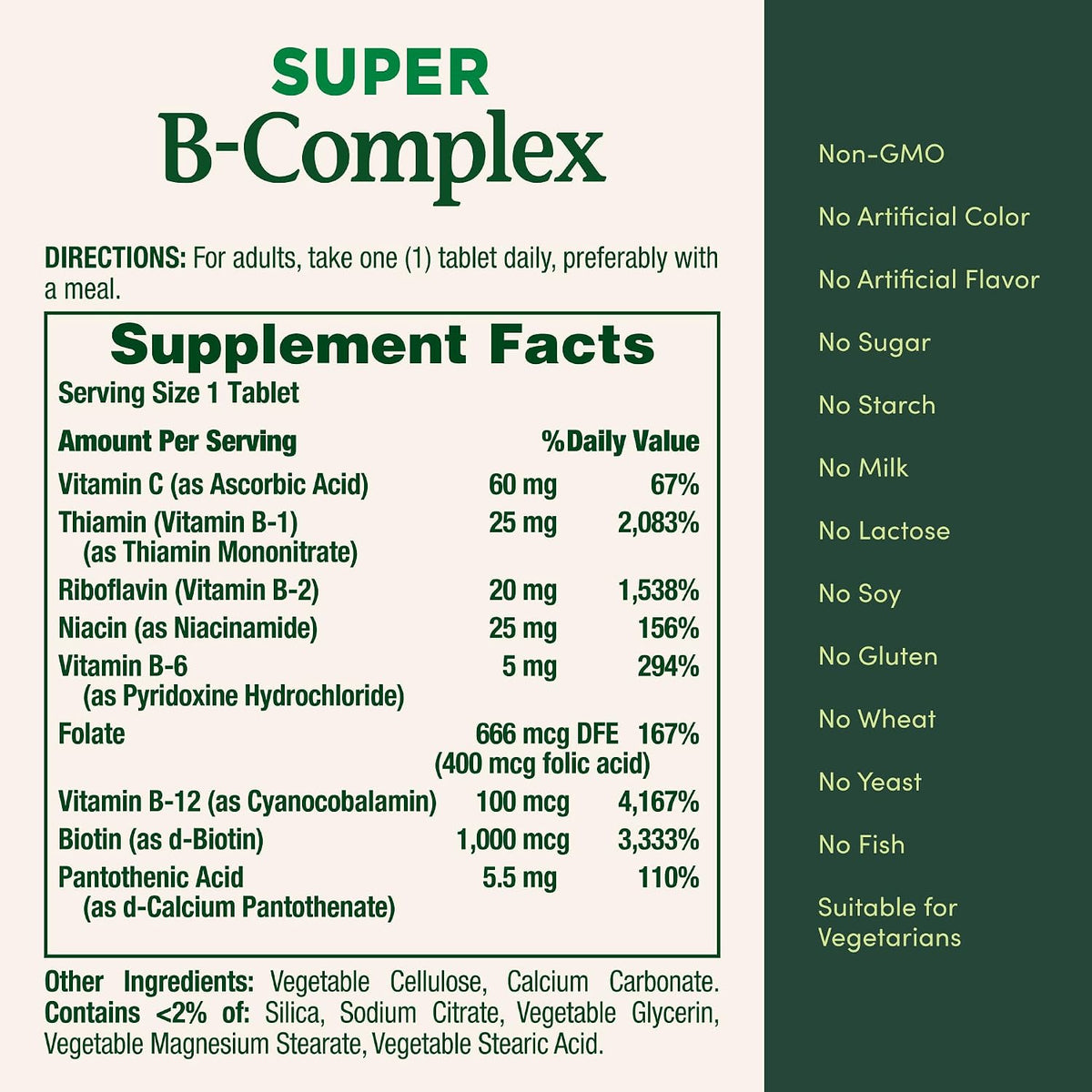 Nature's Bounty Super B Complex: Complejo B – Personas con dietas restrictivas: Veganos y vegetarianos pueden – Image 5