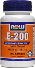 NOW Foods Vitamina E 200 UI 100 Cápsulas Blandas (Pack de 2)