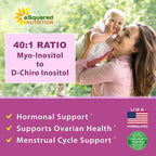 aSquared Nutrition Myo-Inositol & D-Chiro Inositol 40:1 con Vitamina D3 y Zinc - 180 Cápsulas
