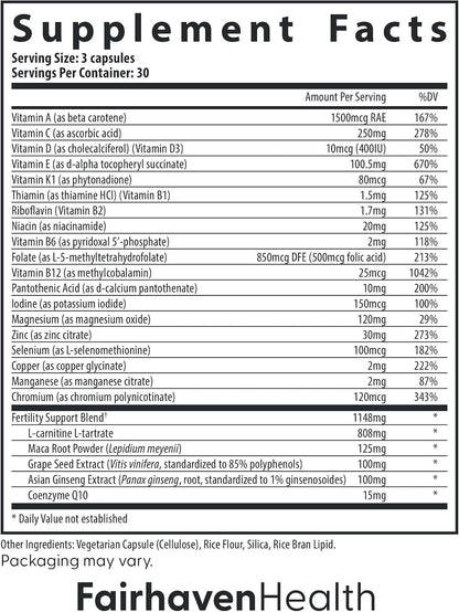 FertilAid para Hombres – Suplemento de Fertilidad Masculina con L-Carnitina, CoQ10, Maca y Zinc (90 Cápsulas) – Image 4