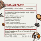 Vitality - 20-in-1 Turkey Tail Mushroom for Dogs - Mushroom & Adaptogen Supplement for Senior Dogs - Supporting Immune Health & Daily Wellness - with Reishi, Chaga