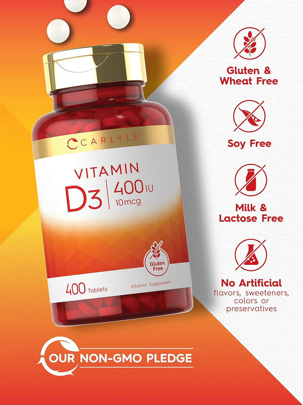 Carlyle Vitamina D3 400 UI (10 mcg) - 400 Comprimidos